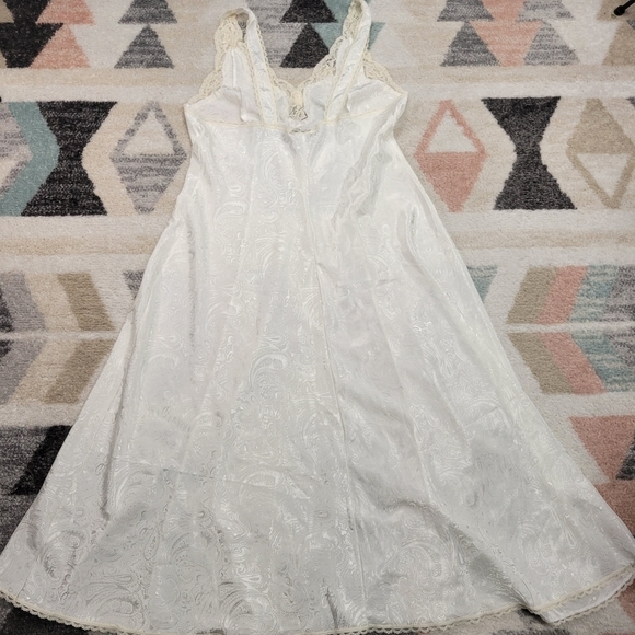 vtg VAL MODE Paisley Bridal Long Nightgown Slip Dress Size Large - Picture 6 of 7